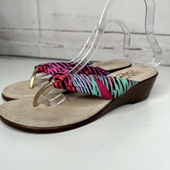 Island Slipper | Farbric Thong Sandal Size 7 Golden Girl Chic | Made in Hawaii - Picture 8 of 9